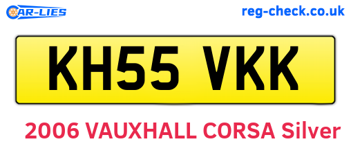 KH55VKK are the vehicle registration plates.