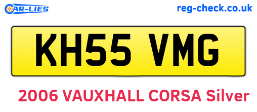 KH55VMG are the vehicle registration plates.
