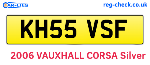 KH55VSF are the vehicle registration plates.