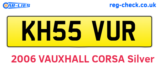 KH55VUR are the vehicle registration plates.