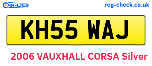 KH55WAJ are the vehicle registration plates.