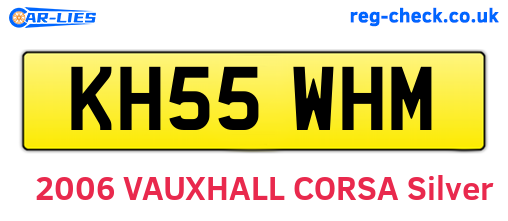 KH55WHM are the vehicle registration plates.