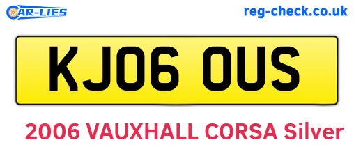 KJ06OUS are the vehicle registration plates.