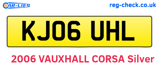 KJ06UHL are the vehicle registration plates.
