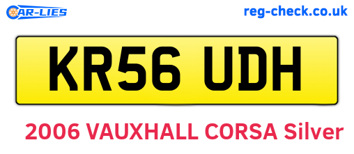 KR56UDH are the vehicle registration plates.