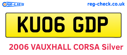 KU06GDP are the vehicle registration plates.