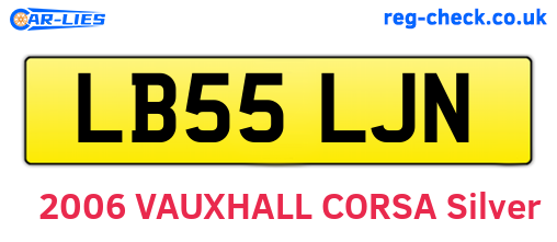 LB55LJN are the vehicle registration plates.