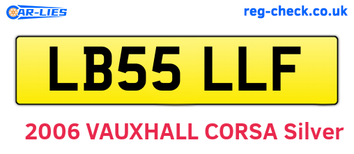LB55LLF are the vehicle registration plates.