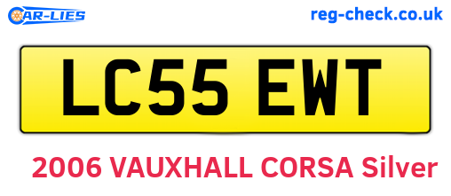 LC55EWT are the vehicle registration plates.