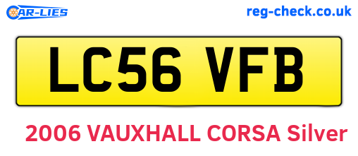 LC56VFB are the vehicle registration plates.