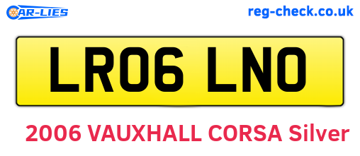 LR06LNO are the vehicle registration plates.