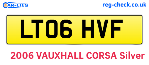 LT06HVF are the vehicle registration plates.