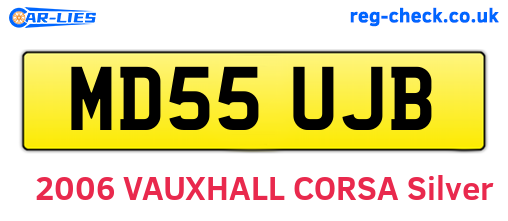 MD55UJB are the vehicle registration plates.