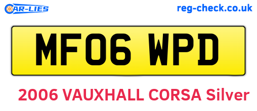 MF06WPD are the vehicle registration plates.