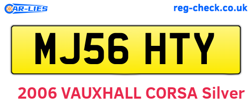 MJ56HTY are the vehicle registration plates.