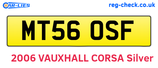 MT56OSF are the vehicle registration plates.
