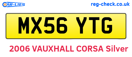 MX56YTG are the vehicle registration plates.