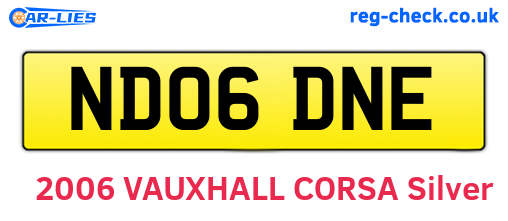 ND06DNE are the vehicle registration plates.