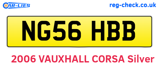 NG56HBB are the vehicle registration plates.