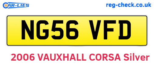 NG56VFD are the vehicle registration plates.