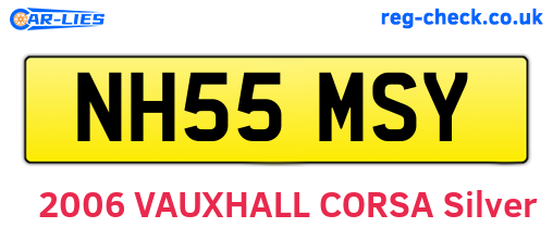 NH55MSY are the vehicle registration plates.