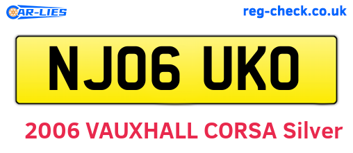 NJ06UKO are the vehicle registration plates.