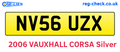 NV56UZX are the vehicle registration plates.