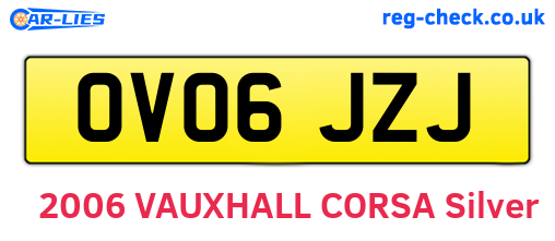 OV06JZJ are the vehicle registration plates.