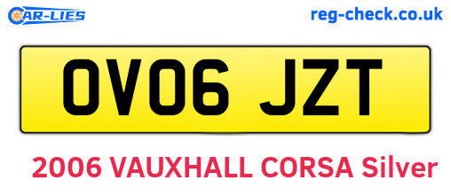 OV06JZT are the vehicle registration plates.