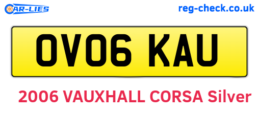 OV06KAU are the vehicle registration plates.