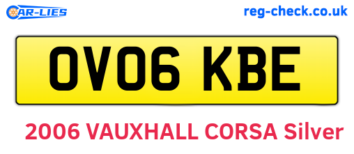 OV06KBE are the vehicle registration plates.