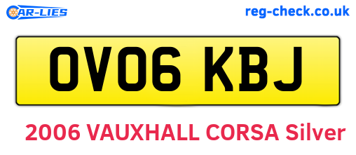 OV06KBJ are the vehicle registration plates.