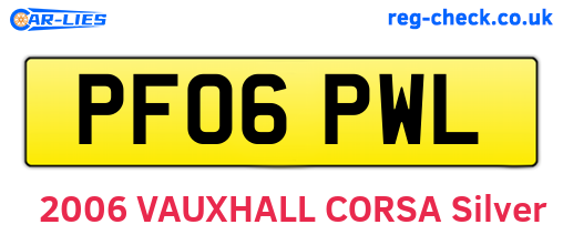 PF06PWL are the vehicle registration plates.