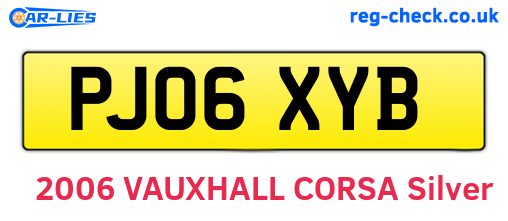 PJ06XYB are the vehicle registration plates.