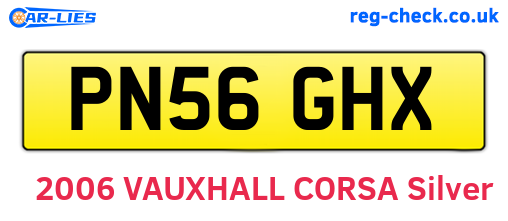 PN56GHX are the vehicle registration plates.