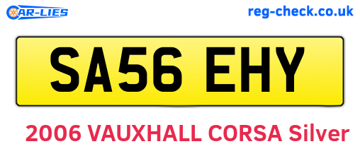 SA56EHY are the vehicle registration plates.