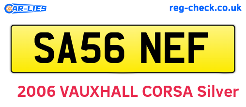 SA56NEF are the vehicle registration plates.