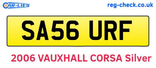 SA56URF are the vehicle registration plates.