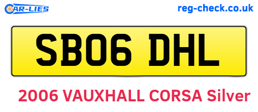 SB06DHL are the vehicle registration plates.