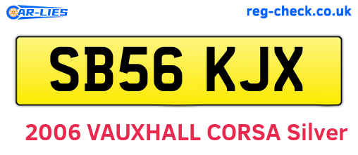 SB56KJX are the vehicle registration plates.