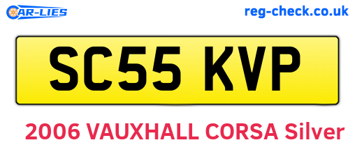 SC55KVP are the vehicle registration plates.
