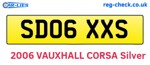 SD06XXS are the vehicle registration plates.