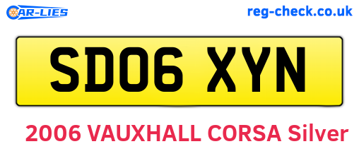 SD06XYN are the vehicle registration plates.