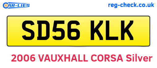 SD56KLK are the vehicle registration plates.