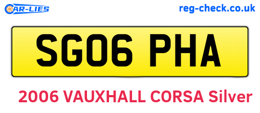 SG06PHA are the vehicle registration plates.
