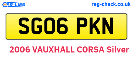 SG06PKN are the vehicle registration plates.