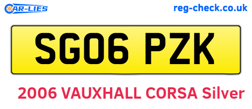 SG06PZK are the vehicle registration plates.