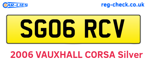 SG06RCV are the vehicle registration plates.