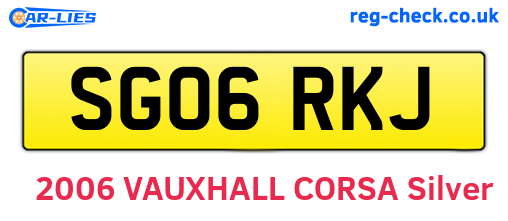 SG06RKJ are the vehicle registration plates.