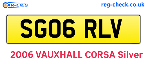 SG06RLV are the vehicle registration plates.